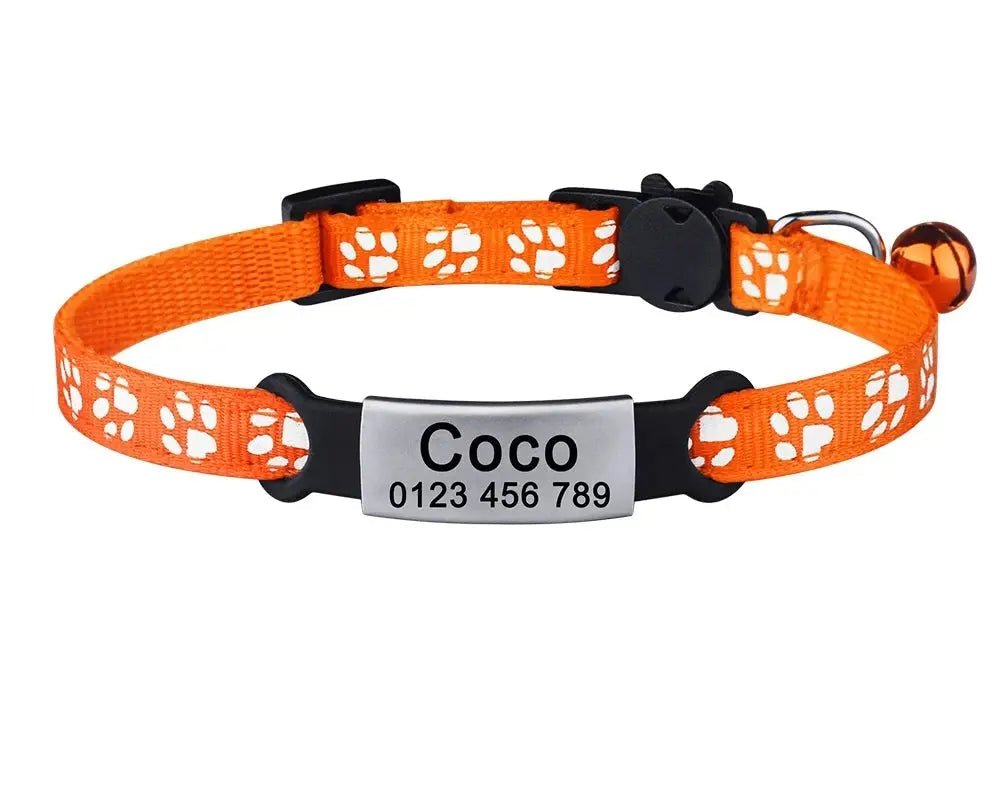 Nylon Cat Collar – with Engraved ID Tag.