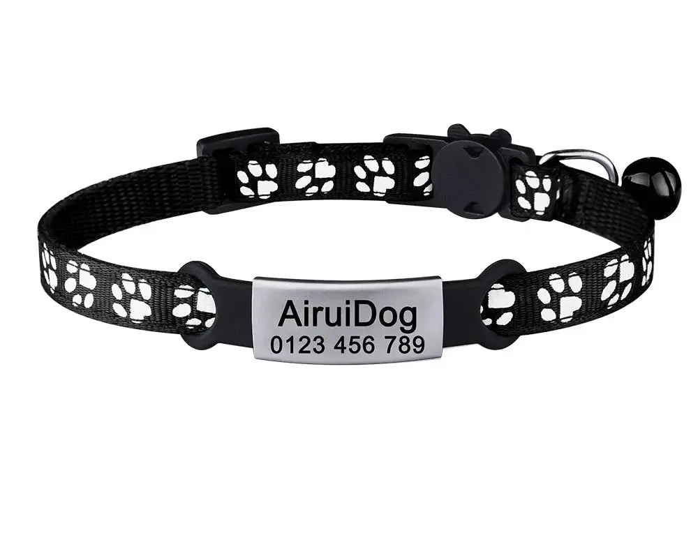 Nylon Cat Collar – with Engraved ID Tag.