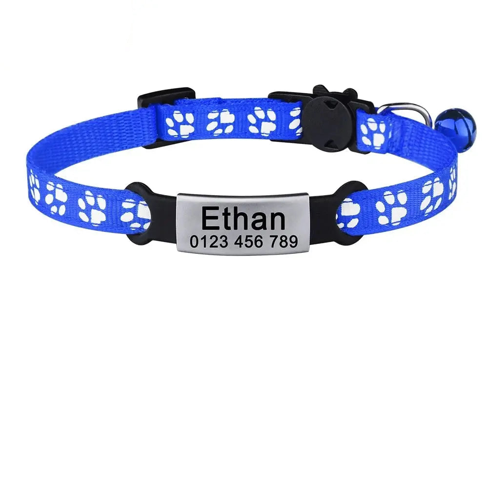 Nylon Cat Collar – with Engraved ID Tag.