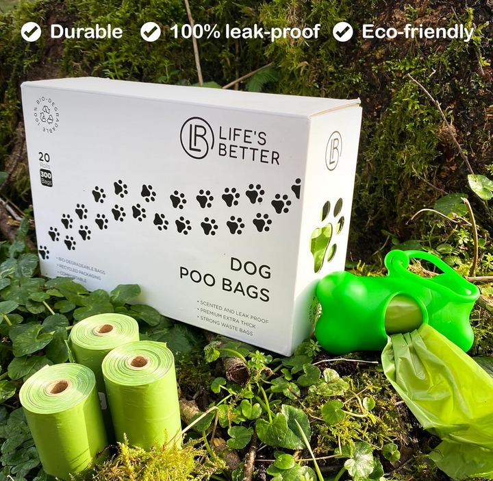 300 Eco Friendly Biodegradable Dog Poo Bags