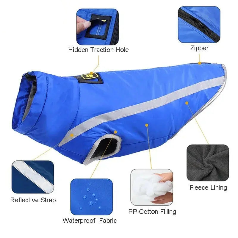 Big Dog Waterproof Reflective Dog Jacket.