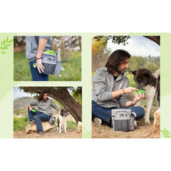 XL Dog Walking Bag with Water Bottle Holder, Waterproof Dog Treat Pouch.