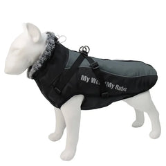 Large Dog Waterproof Dog Coat with Integrated Harness.