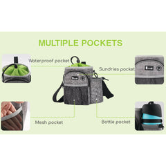 XL Dog Walking Bag with Water Bottle Holder, Waterproof Dog Treat Pouch.