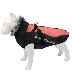 Large Dog Waterproof Dog Coat with Integrated Harness.