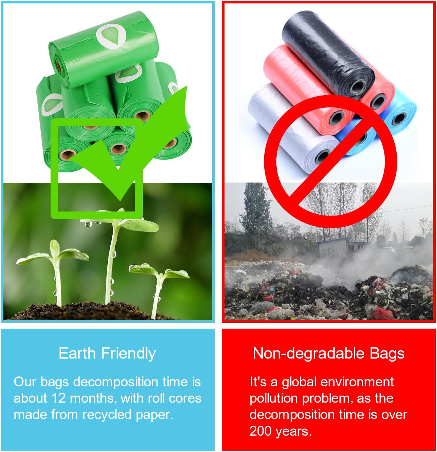 300 Eco Friendly Biodegradable Dog Poo Bags