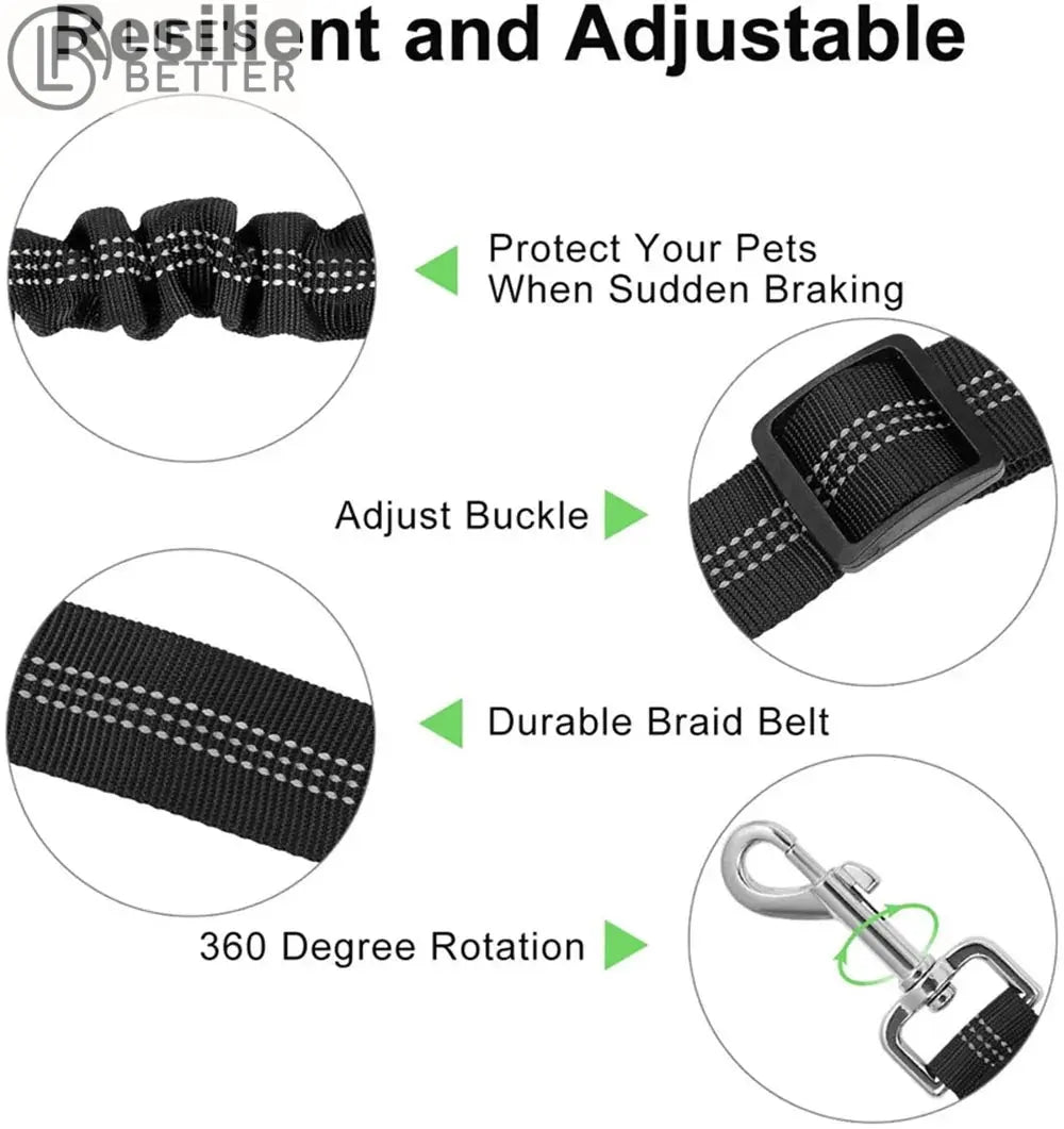 Adjustable Dog Car Seat Belt Harness with Cushioning Elasticity Life’s Better Ltd