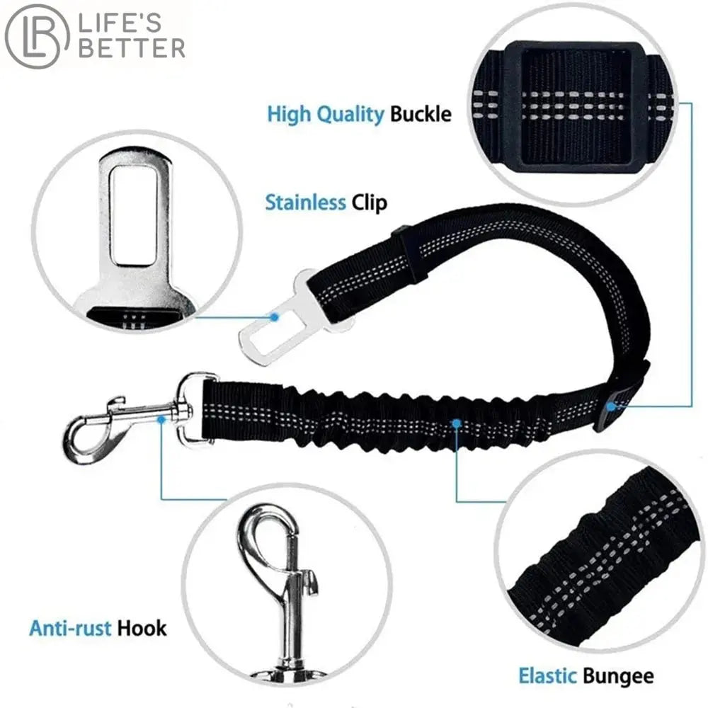 Adjustable Dog Car Seat Belt Harness with Cushioning Elasticity Life’s Better Ltd