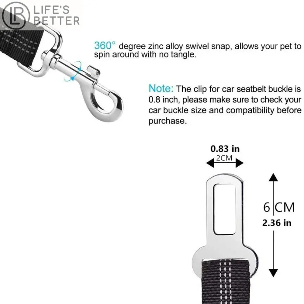 Adjustable Dog Car Seat Belt Harness with Cushioning Elasticity Life’s Better Ltd