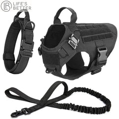 Full K9 Tactical Set - Collar - Lead - Harness - Molle Pouches.