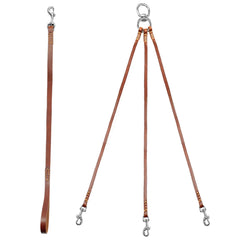 Three-Way Leather Dog Lead Coupler.