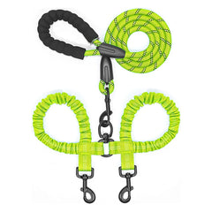 Heavy-Duty Double Dog Leash with Bungee: Ultimate Control.