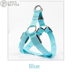 Nylon Pet Safety Harness with LED Lights: Safe and Adjustable.
