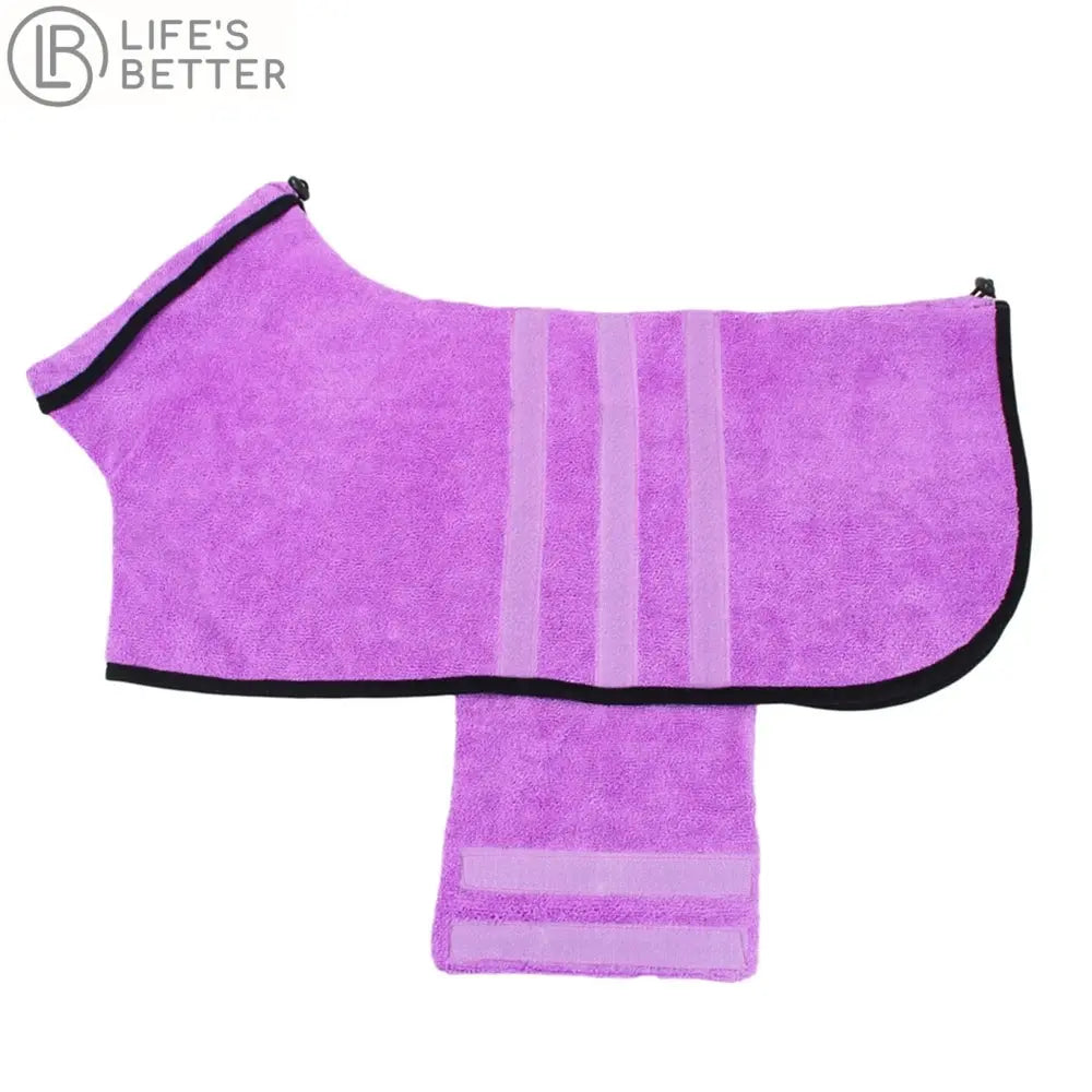 Microfiber Dog Bathrobe - Quick Drying Robe Towel for Dogs.