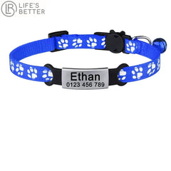 Nylon Cat Collar – with Engraved ID Tag.