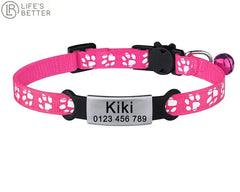 Nylon Cat Collar – with Engraved ID Tag.