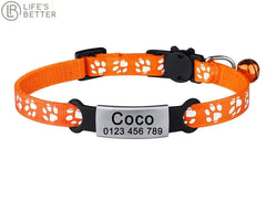 Nylon Cat Collar – with Engraved ID Tag.
