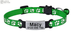 Nylon Cat Collar – with Engraved ID Tag.