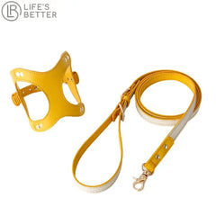 Luxury Leather Pet Harness with PU Leather Lead.