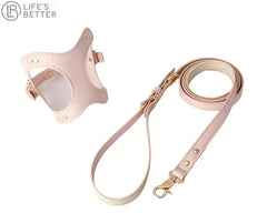 Luxury Leather Pet Harness with PU Leather Lead.