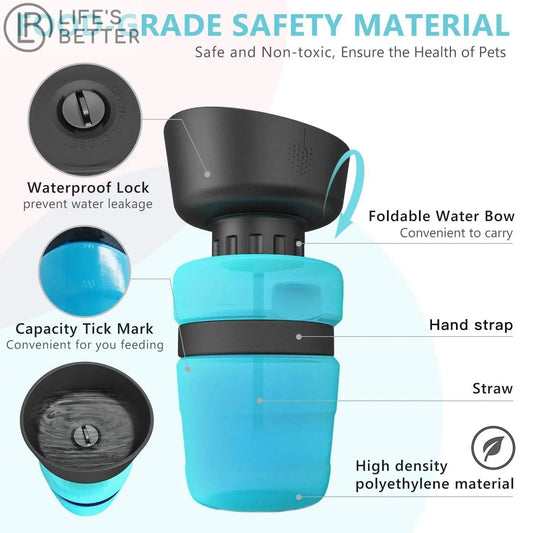 Portable Pet Hydration Solution: 500ML Dog Water Bottle Bowl Life’s Better Ltd