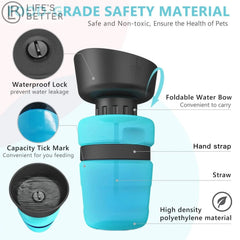 Portable Pet Hydration Solution: 500ML Dog Water Bottle Bowl Life’s Better Ltd