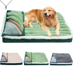 Fleece Covered Luxury Dog Bed with Pillow.