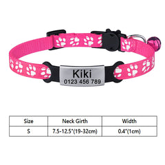 Nylon Cat Collar – with Engraved ID Tag.