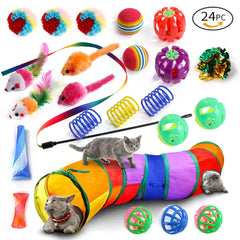 Purrfect Playtime: 12 to 24 -Piece Cat Toy Set for Endless Feline Fun