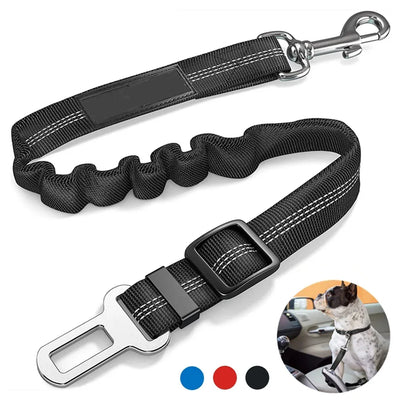 Adjustable Dog Car Seat Belt Harness with Cushioning Elasticity