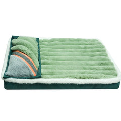 Fleece Covered Luxury Dog Bed with Pillow.