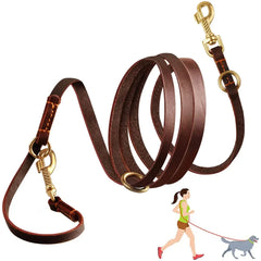 Stylish Multi-Functional Dog Leash – Strong and Soft Real Leather.