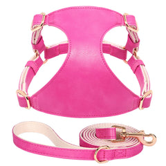 Beautifully Luxurious Soft Genuine Leather Dog Harness & Leash Sets.