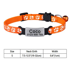 Nylon Cat Collar – with Engraved ID Tag.