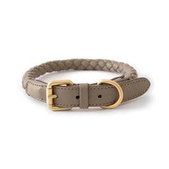 Stylish Woven Leather Dog Collar.