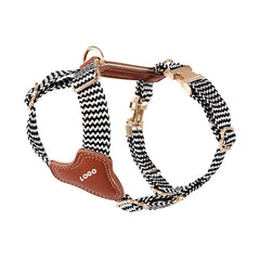 Premium Leather & Woven Harness with Anti-Explosion Dog Rope.