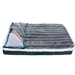 Fleece Covered Luxury Dog Bed with Pillow.