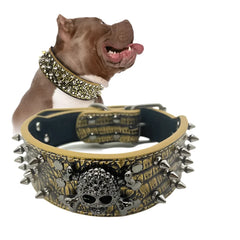 Spiked Studded Leather Dog Collar.