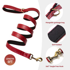 Personalised Dog Collar Lead Set Crafted with Beautiful Soft subtle PU leather & ID tag.