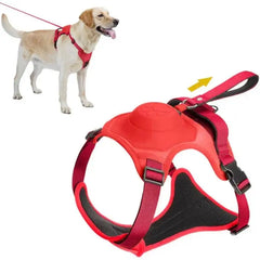 Adjustable Dog Harness with Integrated Retractable Lead.