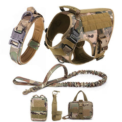 Full K9 Tactical Set - Collar - Lead - Harness - Molle Pouches.