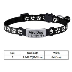 Nylon Cat Collar – with Engraved ID Tag.