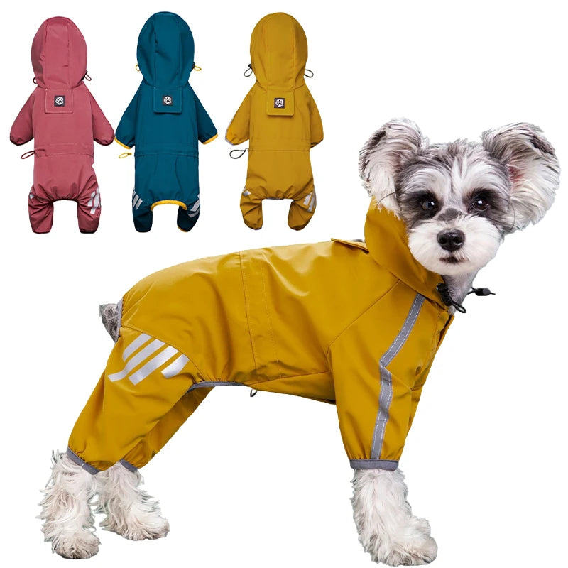 Waterproof Dog Raincoat - Reflective Whole Body Cover for Dogs.