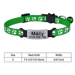 Nylon Cat Collar – with Engraved ID Tag.