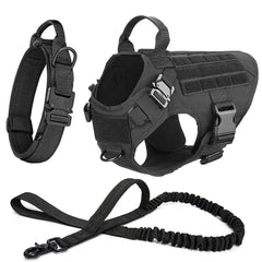 Full K9 Tactical Set - Collar - Lead - Harness - Molle Pouches.