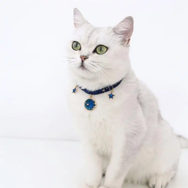 Velvet Bronzing Star Adjustable Cat Collar - Necklace.