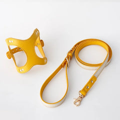 Luxury Leather Pet Harness with PU Leather Lead.