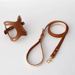 Luxury Leather Pet Harness with PU Leather Lead.