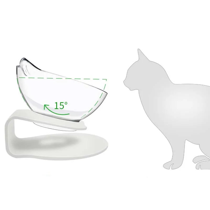 Non-Slip Elevated Tilted Double Cat Bowl.