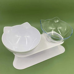 Non-Slip Elevated Tilted Double Cat Bowl.